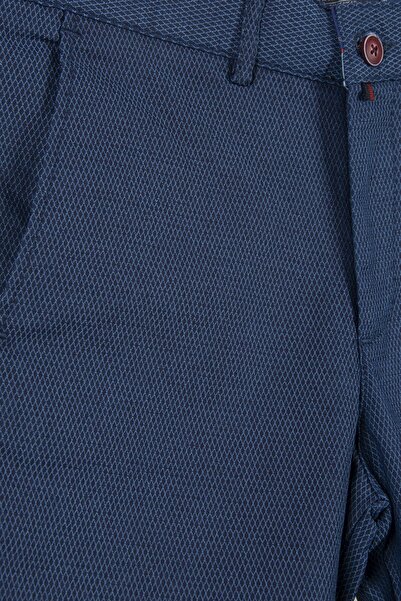 Terapi Men Men's Navy Blue Slim Fit Linen Shorts