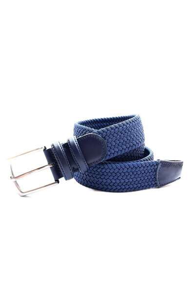 GİRAY Elastic Knit Stretchy Unisex Belt with Genuine Leather Details