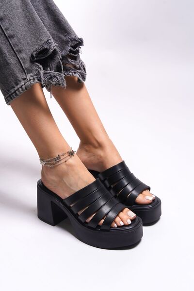 Riccon Ceerairli dámské pantofle na podpatku0012500 černé