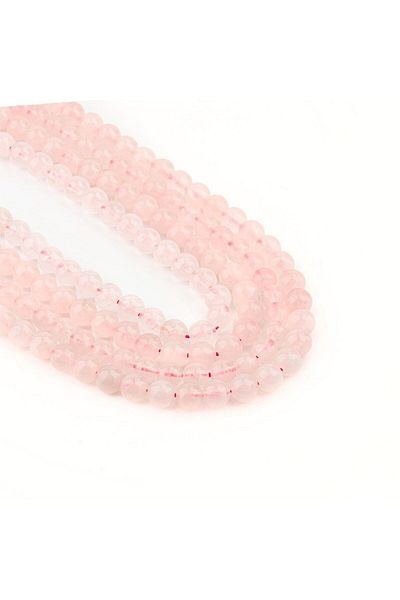 Zeynep Büyükbay 8mm Pink Quartz Natural Stone String