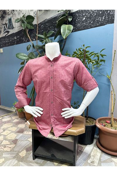 CLASSO DOMINANT COLLAR SLEEVE FOLDED COTTON SHIRT