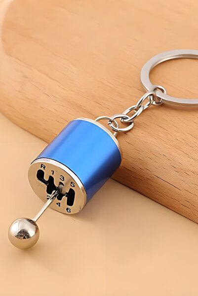 ŞEN AKSESUAR ناقل الحركة اليدوي باللون الأزرق - سلسلة مفاتيح سفلية ومقبض معدني