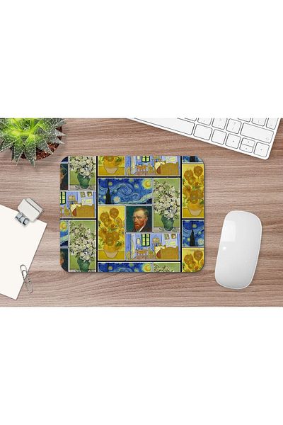 daystore Van Gogh Collage Art Mouse Pad, Diktörgen Mousepad, Mause Pad Office Mausepad