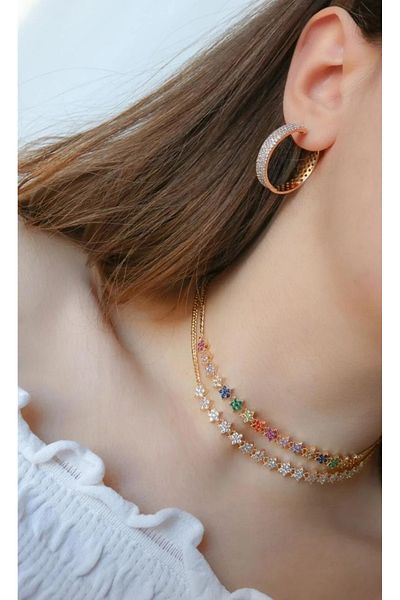Reorah Collection Rainbow Star Choker - Rainbow Star Necklace