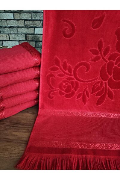 sarra Sarra 6-Piece 50x90cm Fringed Dark Towel Etamine