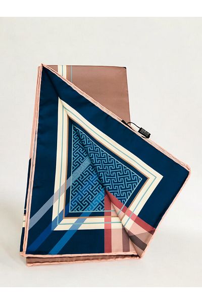 Akel 95x95 cm Eșarfă Alfa Twill cu dungi în zig-zag