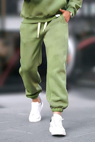 YAKAMEL Unisex Χακί Μελανζέ Φούτερ με ελαστικά τελειώματα και τσέπες