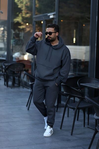 YAKAMEL Erkek 3 İplik Şardonlu Eşofman Takımı