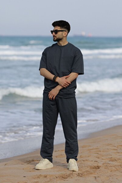 YAKAMEL Muški okrugla kragna široki set pidžama kratkih rukava