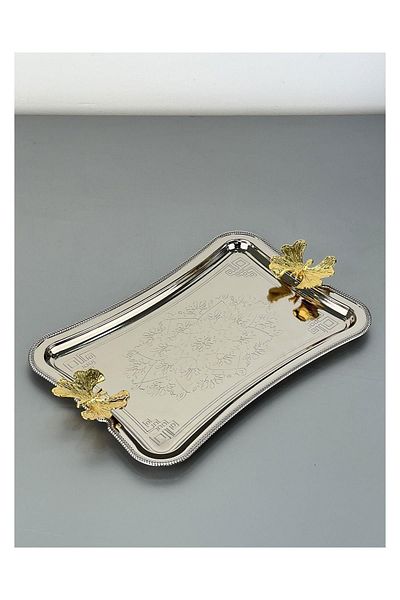 AROW Luxury Metal Single Silver Metal Tray