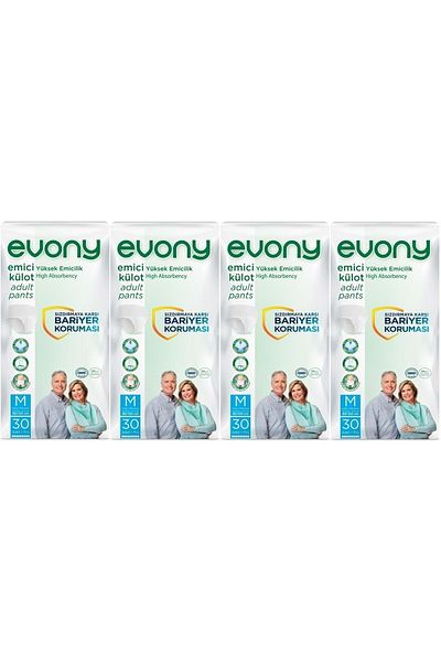 Evony Patient Diapers Adult Absorbent Panties M-medium Size 120 Pieces (4pk*30)