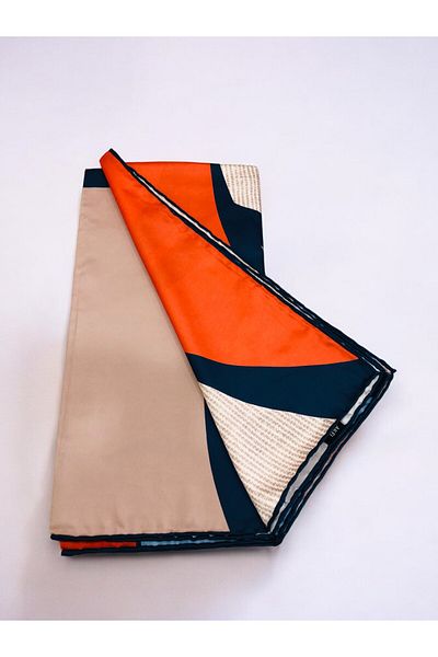 Akel Alfa Twill Scarf - Thick Striped Pattern, Size 95x95