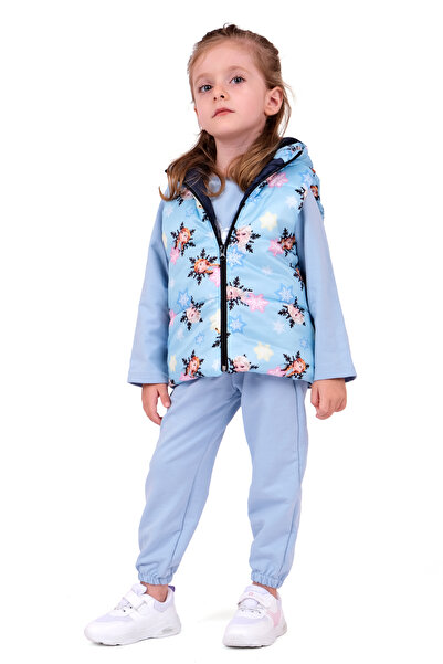 Merdia Elsa and Anna Printed Girls' Inflatable Vest and Combed Cotton Set - Hooded, 2 String Set