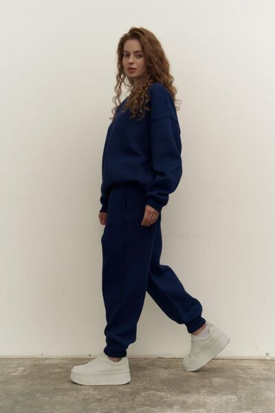 YAKAMEL Γυναικείο σετ φόρμας oversize με άνετη εφαρμογή και λαιμόκοψη crew neck