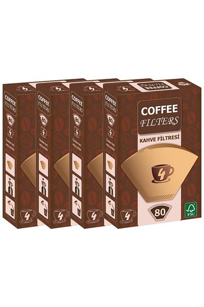 Coffee Filters 4 Pack Coffee Color Filter Paper - 80 Pieces