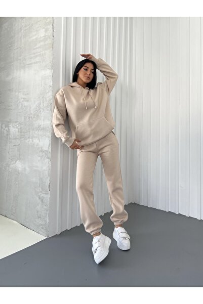 YAKAMEL KADIN OVERSİZE JOGGER EŞFOMAN TAKIMI