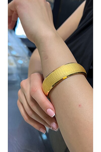 25 gr (Gram) Dorika Desenli Şarnel Bilezik 22 Ayar Altın