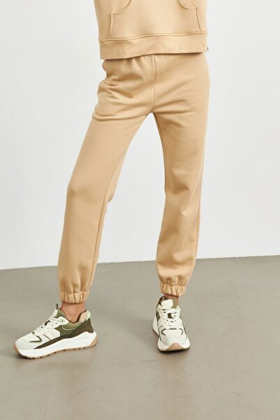 YAKAMEL Pantaloni de trening elastici cu 3 fire pentru femei - cu bandă decor...