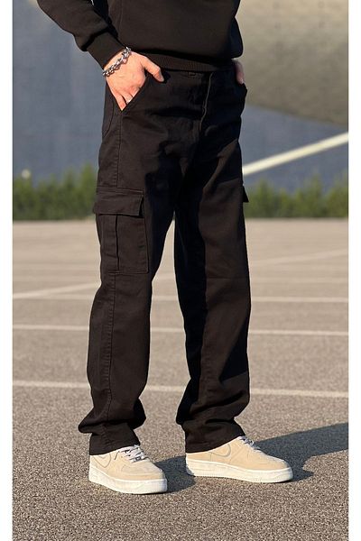 wamoss New Season Men's Black Baggy Cargo Pants - Skb 2024