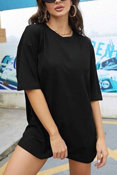 YAKAMEL Short Sleeve Summer Women's T-Shirt - Loose Draped Solid Fabric