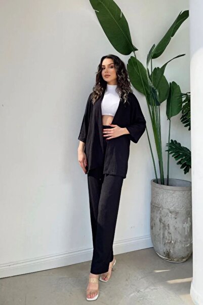 OKULCUBABA Set de vară Palazzo și Kimono - Design fluid și drapat