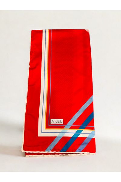 Akel 95x95 cm Eșarfă Alfa Twill cu dungi în zig-zag