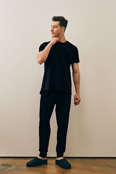 YAKAMEL Ανδρικό Σετ Πιτζάμες με Κοντό Μανίκι και Λαιμόκοψη Ποδηλάτου - Ρευστό...