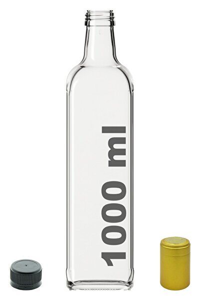 Afracam 1000 ml Transparent Maraska - Empty Glass Bottle with Lock, Hood and ...