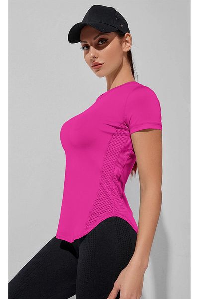 GHASSY CO. Ghassy Co. Γυναικεία Dry Fit Running Yoga Quick Dry Moisture Wicking Αθλητικό T-shi με δίχτυ στα πλαϊνά