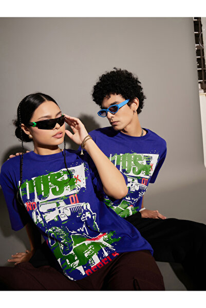 Mascln Sassafras By Styli Dust Graphic Print Oversized T-Shirt