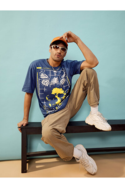 Mascln Sassafras By Styli Front Graphic Print Oversized T-Shirt