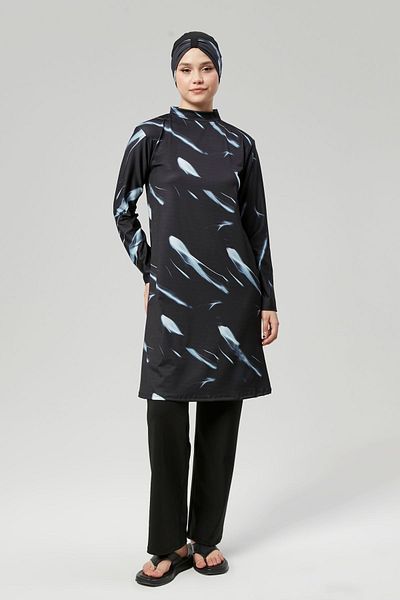 MODASFORM Μακρυμάνικο μαγιό Hijab Plus Size - Πλήρως καλυμμένο φαρδύ μπαούλο παραλίας