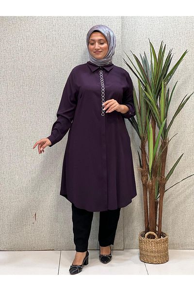 Butik büyük beden S Stoned Front Tunic