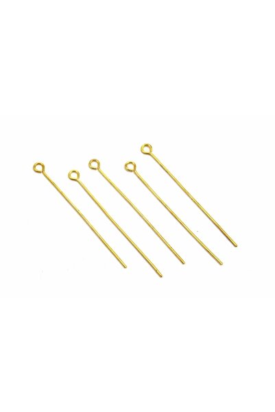 yfhobi 20 Adet - 50 Mm Sarı Kaplama Halkalı Takı Çivisi, Bijuteri Halkalı Iğne