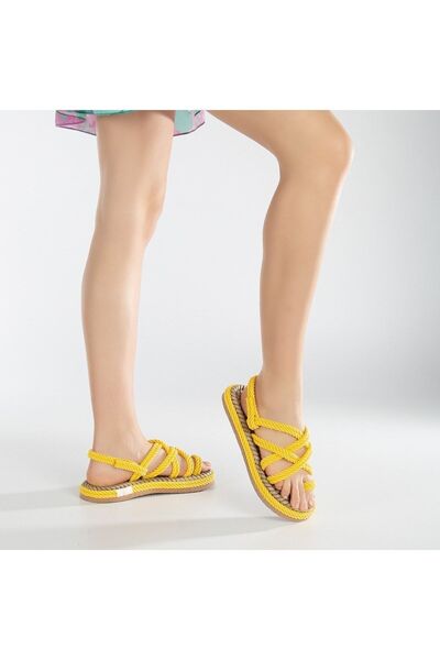 rabellashoes Rabella Marina Ipli Sandalet Sarı
