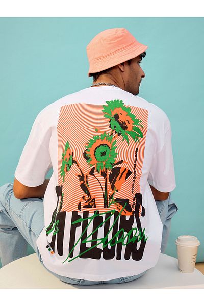 Mascln Sassafras By Styli Floral Bloom Graphic Print Oversized T-Shirt