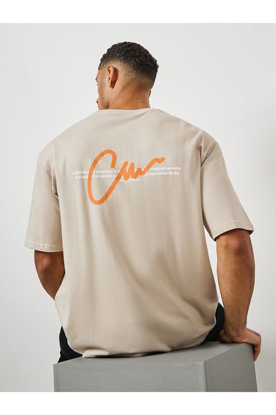 Styli Terry Oversized Front and Back Print T-Shirt