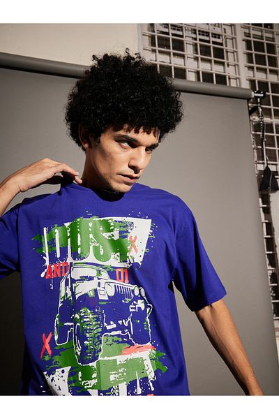 Mascln Sassafras By Styli Dust Graphic Print Oversized T-Shirt