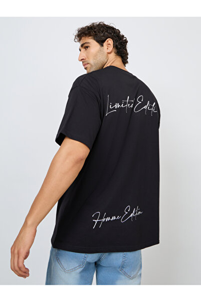 Styli Back Slogan Print Oversized T-Shirt