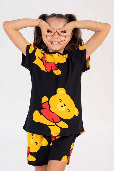 VİENETTA Set de pijamale din bumbac cu mâneci scurte pentru fete - 211450