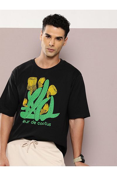 Dillinger By Styli Graphic Print Longline Oversized T-Shirt