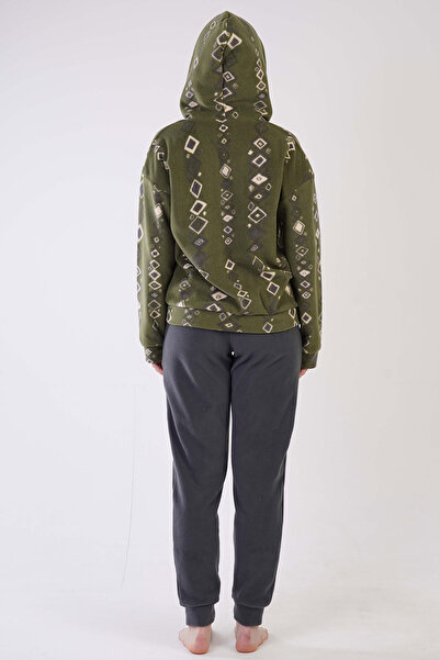 VİENETTA Kadın Polar Kapsonlu Düşük Omuzlu Fermuarlı Uzun Kol Pijama Takım
, 304157