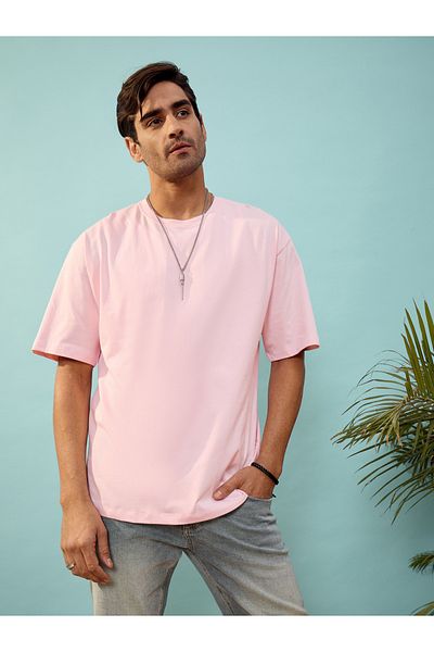 Mascln Sassafras By Styli Back Graphic Dropped Shoulder Oversized T-Shirt