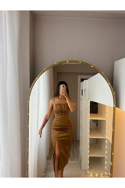 VALERY Rochie de seara de lux pentru femei cu bretele - satin de bumbac