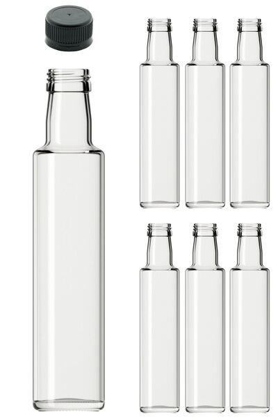 Afracam 6 Pieces 100 ml Transparent Dorica Empty Glass Bottle with Leak Proof...