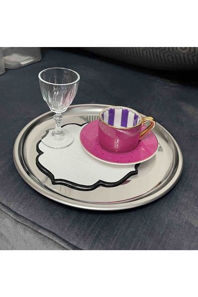 İMZA HOME 6 bucăți șervețele moi negre pentru cocktail