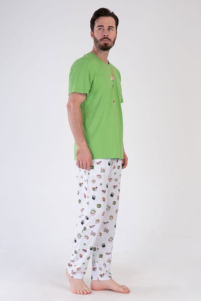 VİENETTA Men's Short Sleeve Pajama Set - 310007