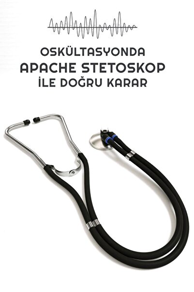 Selvet Apache-2 Kırmızı Çift Hortumlu Stetoskop 65 Mm Metal Tambur