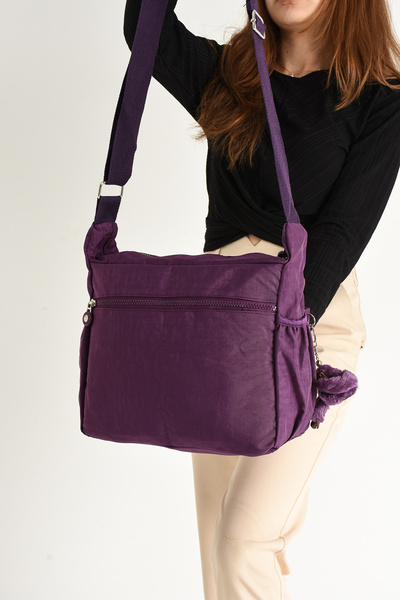 Çanta Trend 571 Collectisons - Geantă de umăr cu curea încrucișată, ultra ușoară și cu mai multe buzunare, cadou breloc maimuță