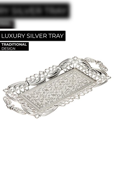 SİLVERLAND Motifli Gümüş Sunum Tepsisi 2 Kişilik
